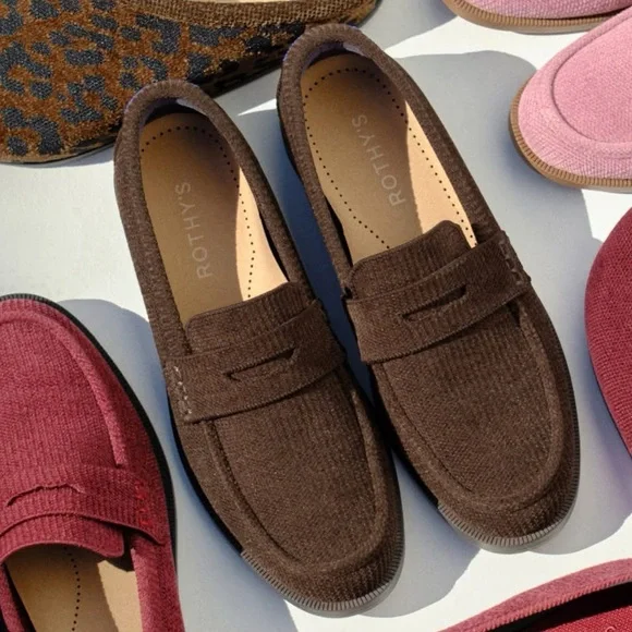 New Rothy’s Penny Loafer Revelvet Brown Womens Size 7.5 - Picture 9 of 11